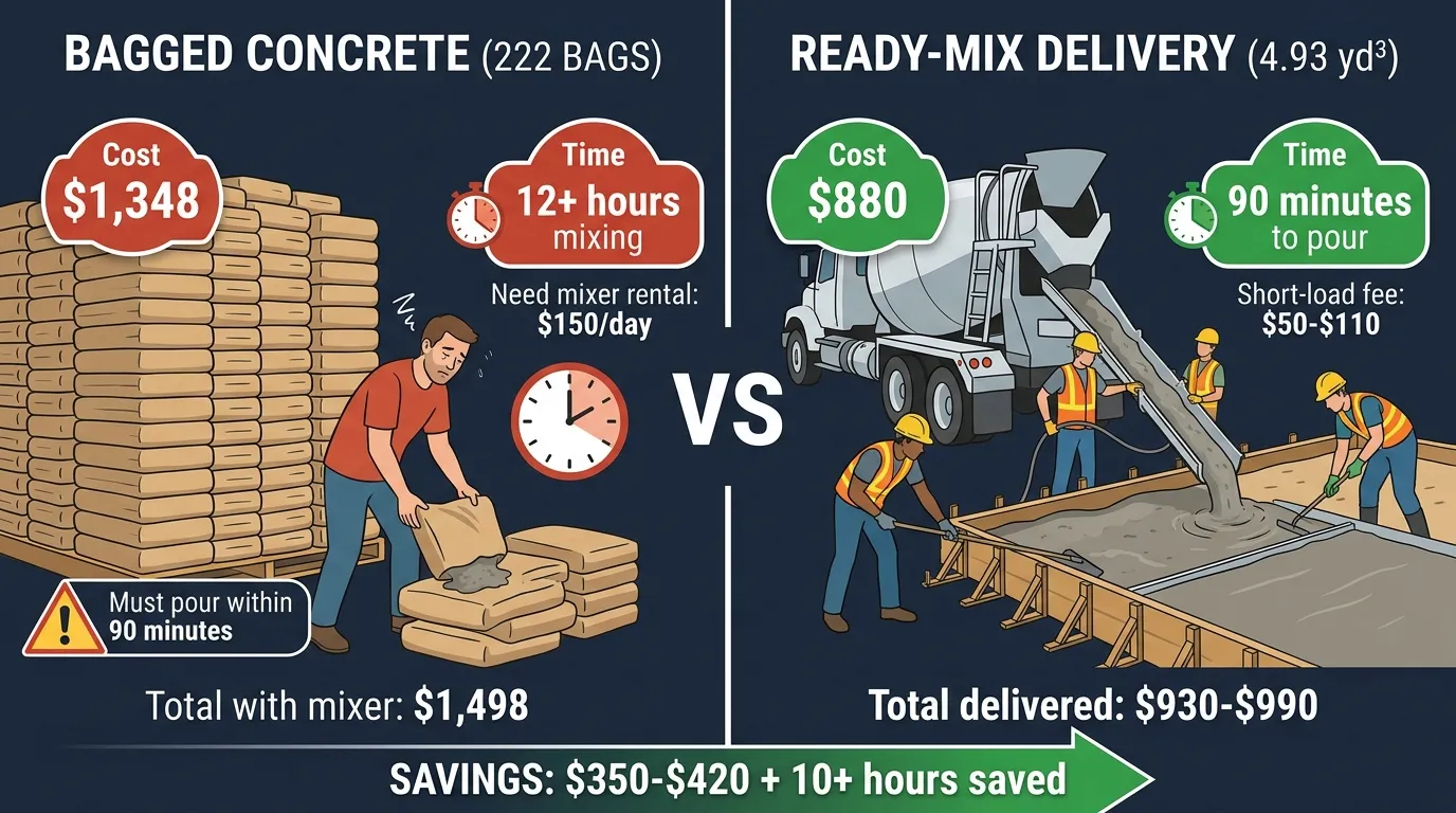 DIY vs professional concrete slab installation cost comparison for 20x20 slab