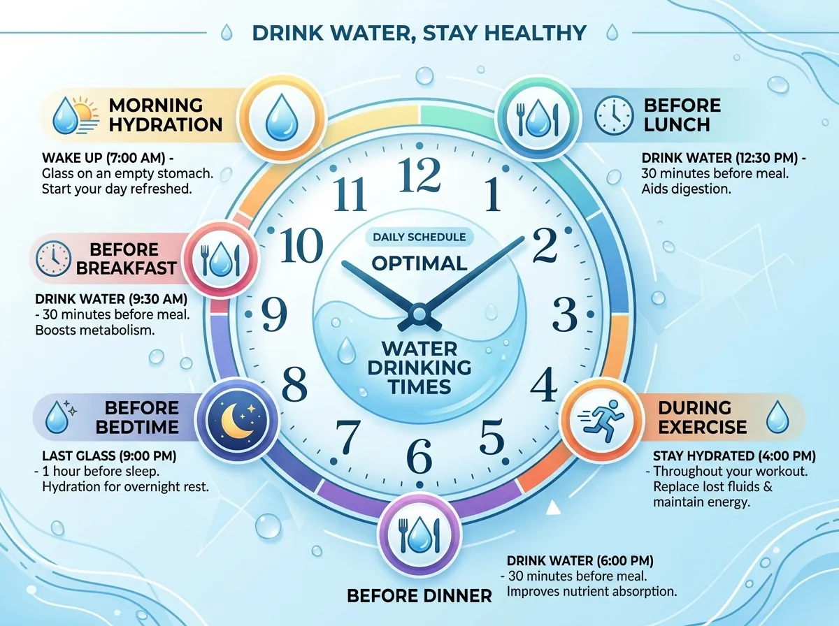 Water drinking schedule during exercise